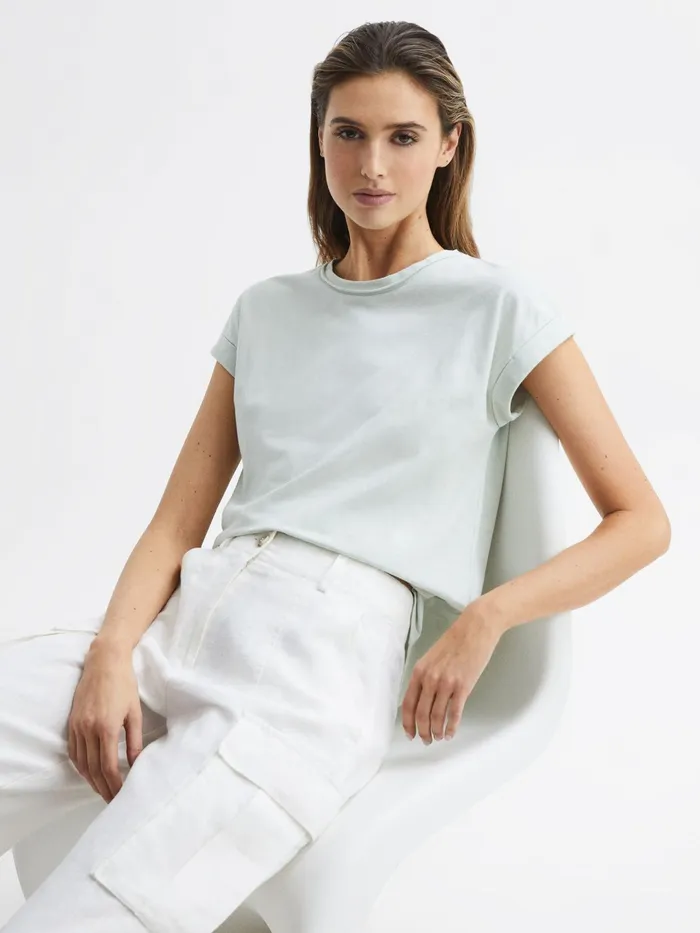 Reiss Tops Tereza Crew TShirt Mint 8211 Women
