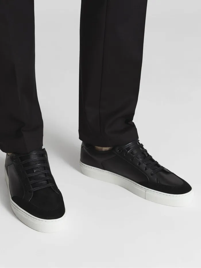 Reiss Trainers Ashley Leather Trainers Black 8211 Men