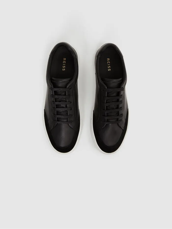 Reiss Trainers Ashley Leather Trainers Black 8211 Men