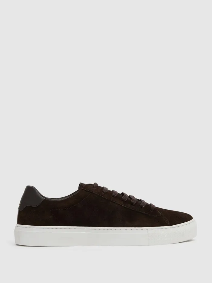 Reiss Trainers Finley Suede Suede Trainers Chocolate 8211 Men
