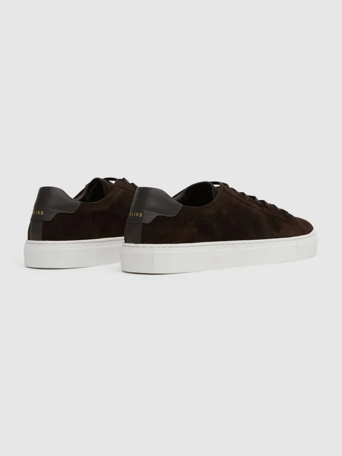 Reiss Trainers Finley Suede Suede Trainers Chocolate 8211 Men