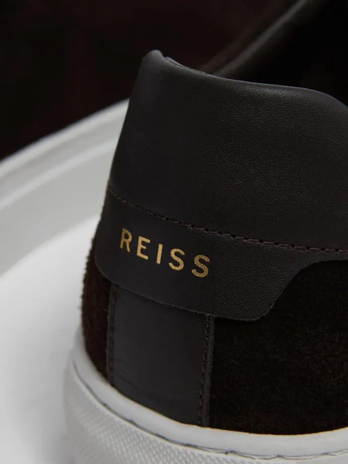 Reiss Trainers Finley Suede Suede Trainers Chocolate 8211 Men
