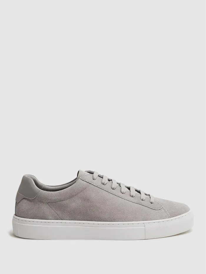 Reiss Trainers Finley Suede Suede Trainers Light Grey 8211 Men