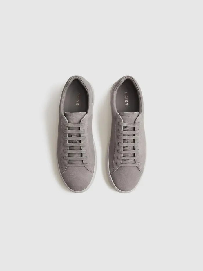 Reiss Trainers Finley Suede Suede Trainers Light Grey 8211 Men