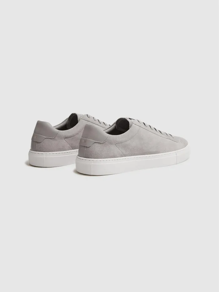 Reiss Trainers Finley Suede Suede Trainers Light Grey 8211 Men