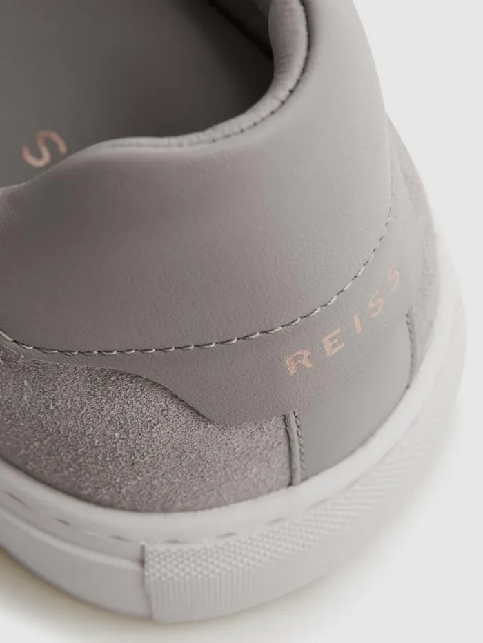 Reiss Trainers Finley Suede Suede Trainers Light Grey 8211 Men