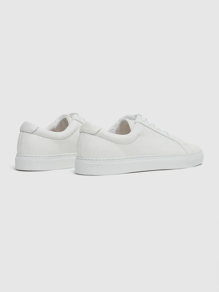 Reiss Trainers Luca Tumbled Tumbled Leather Sneakers White 8211 Men