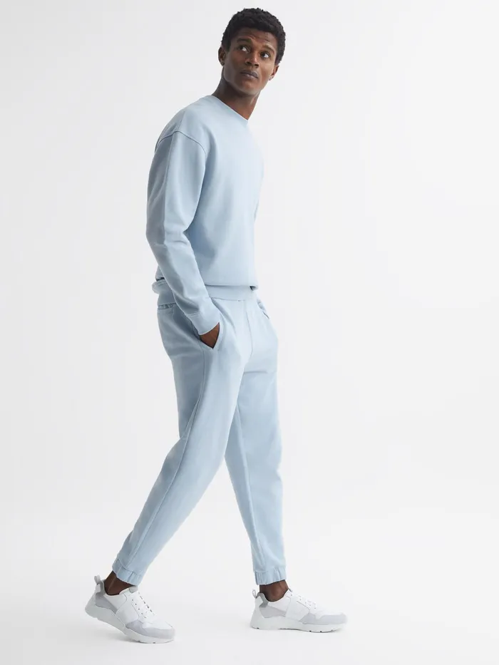 Reiss Trousers Ali Garment Dye Joggers Ice Blue 8211 Men