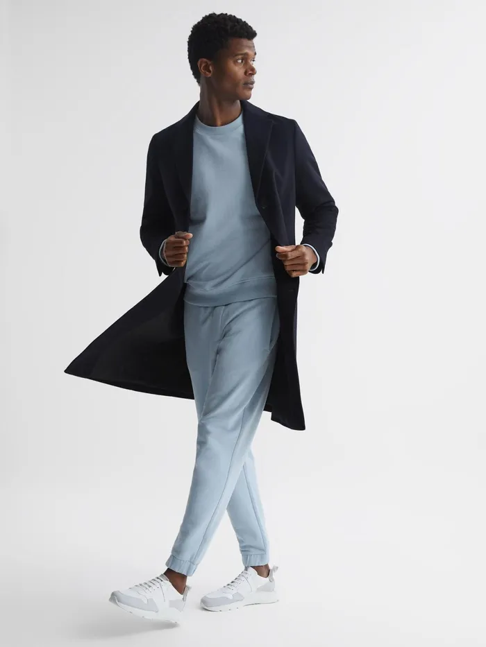 Reiss Trousers Ali Garment Dye Joggers Ice Blue 8211 Men