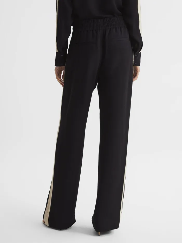 Reiss Trousers Aria Wide Leg Stripe Trousers Black 8211 Women