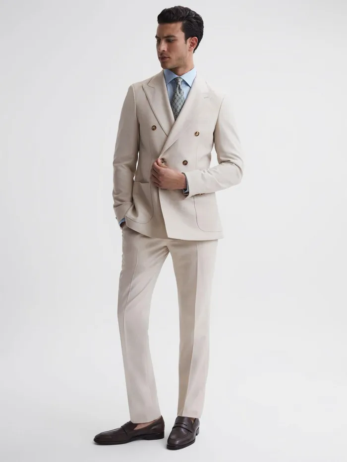 Reiss Trousers Belmont Slim Fit Side Adjuster Trousers Stone 8211 Men