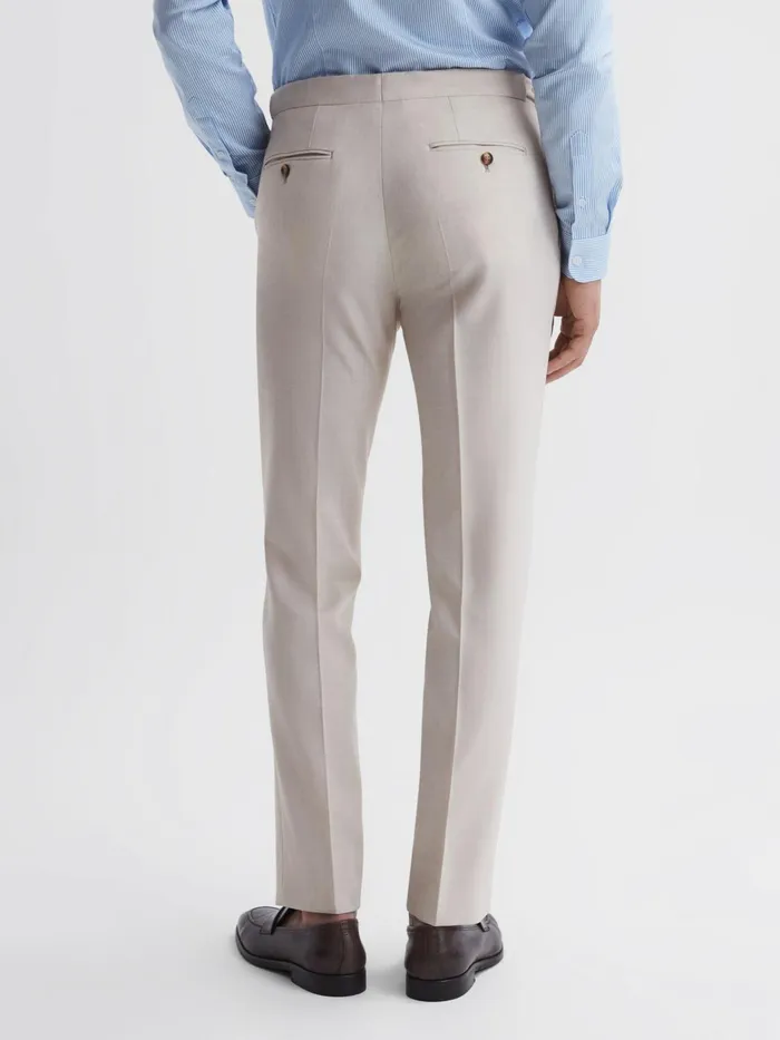 Reiss Trousers Belmont Slim Fit Side Adjuster Trousers Stone 8211 Men
