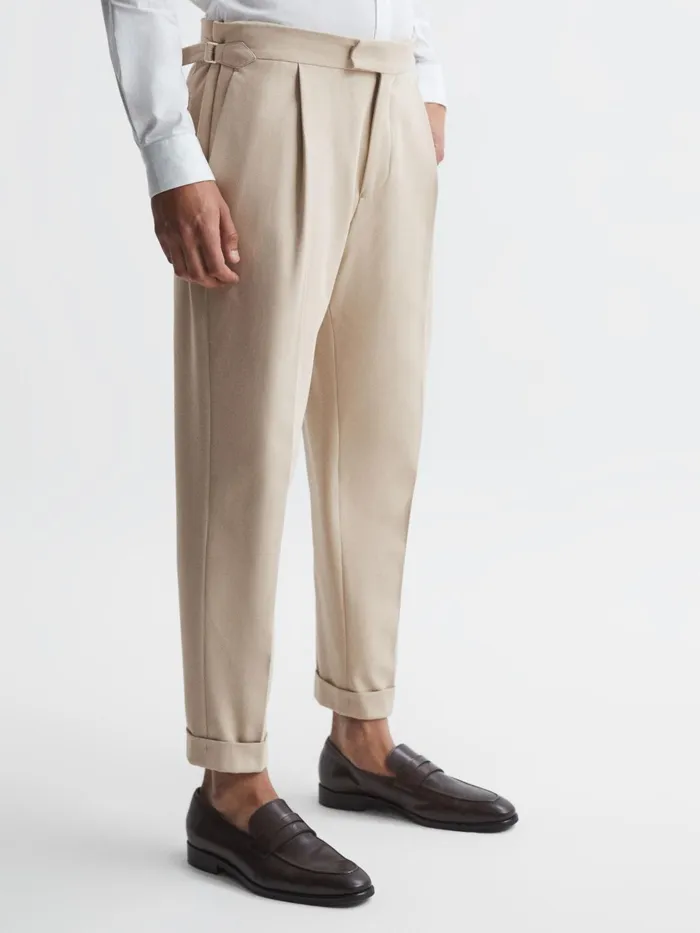 Reiss Trousers Borough Relaxed Fit Twill Trousers Stone 8211 Men