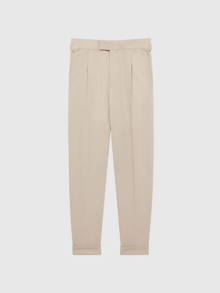 Reiss Trousers Borough Relaxed Fit Twill Trousers Stone 8211 Men