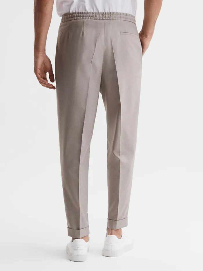 Reiss Trousers Brighton Pleat Front Trousers Oatmeal Melange 8211 Men