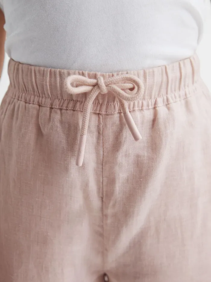 Reiss Trousers Cleo Linen Drawstring Trousers Soft Pink 8211 Children
