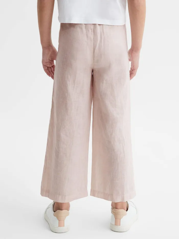 Reiss Trousers Cleo Linen Drawstring Trousers Soft Pink 8211 Children