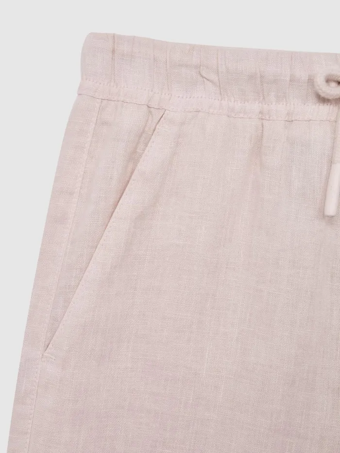 Reiss Trousers Cleo Linen Drawstring Trousers Soft Pink 8211 Children