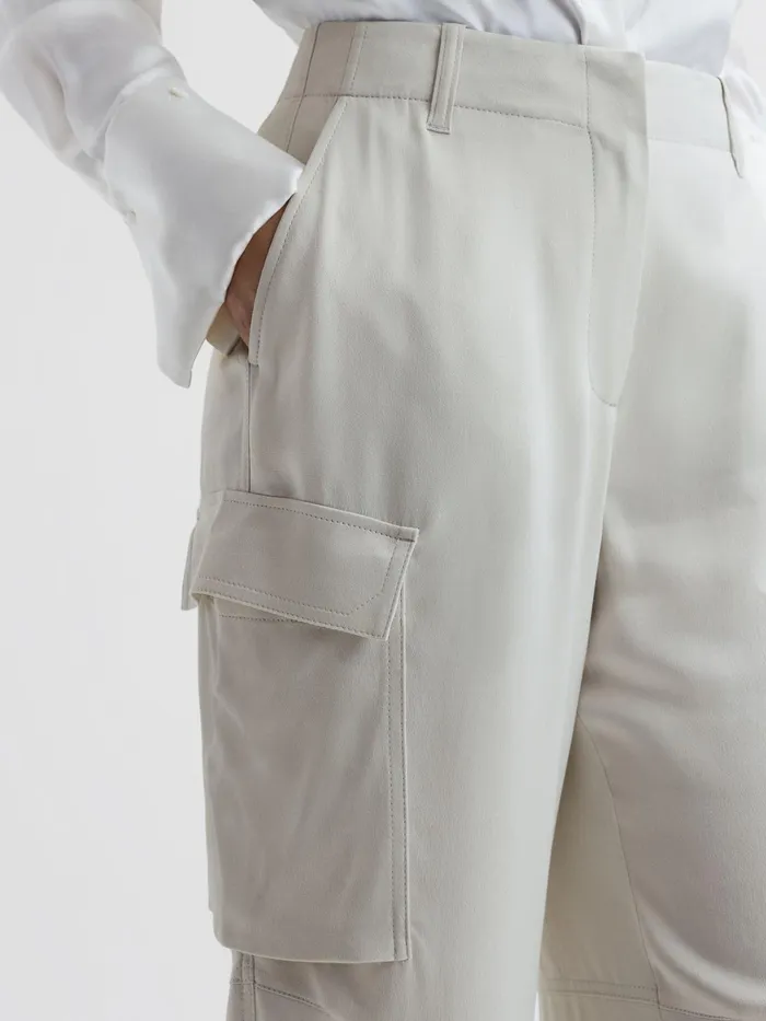 Reiss Trousers Drew Wide Leg Combat Trousers Neutral 8211 Women