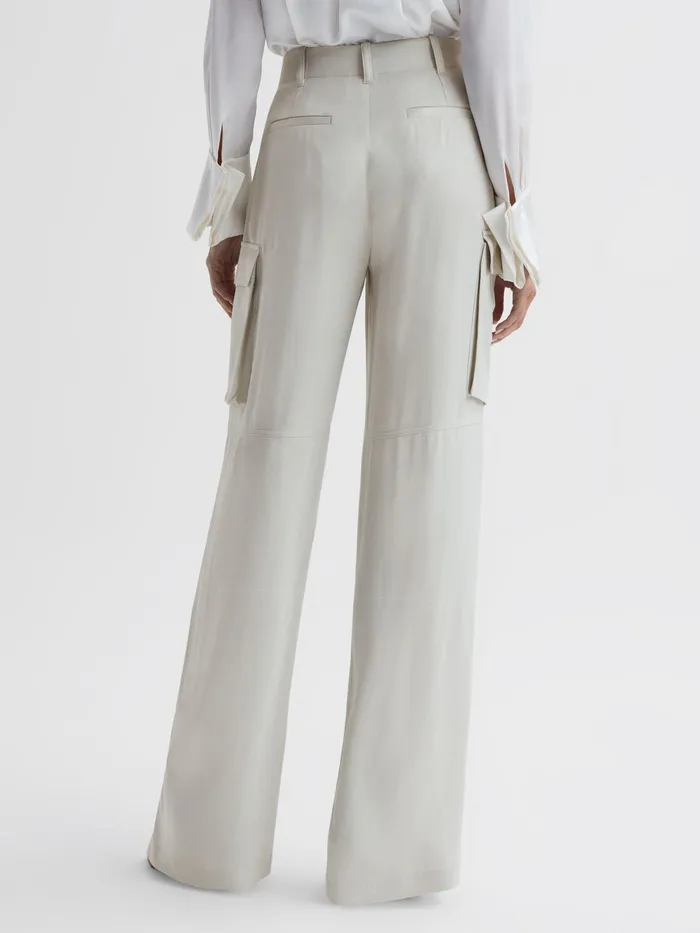 Reiss Trousers Drew Wide Leg Combat Trousers Neutral 8211 Women