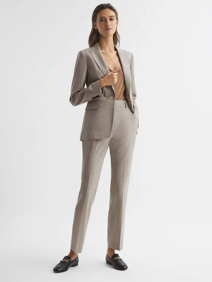 Reiss Trousers Emily Straight Leg Tailored Trousers Oatmeal 8211 Women
