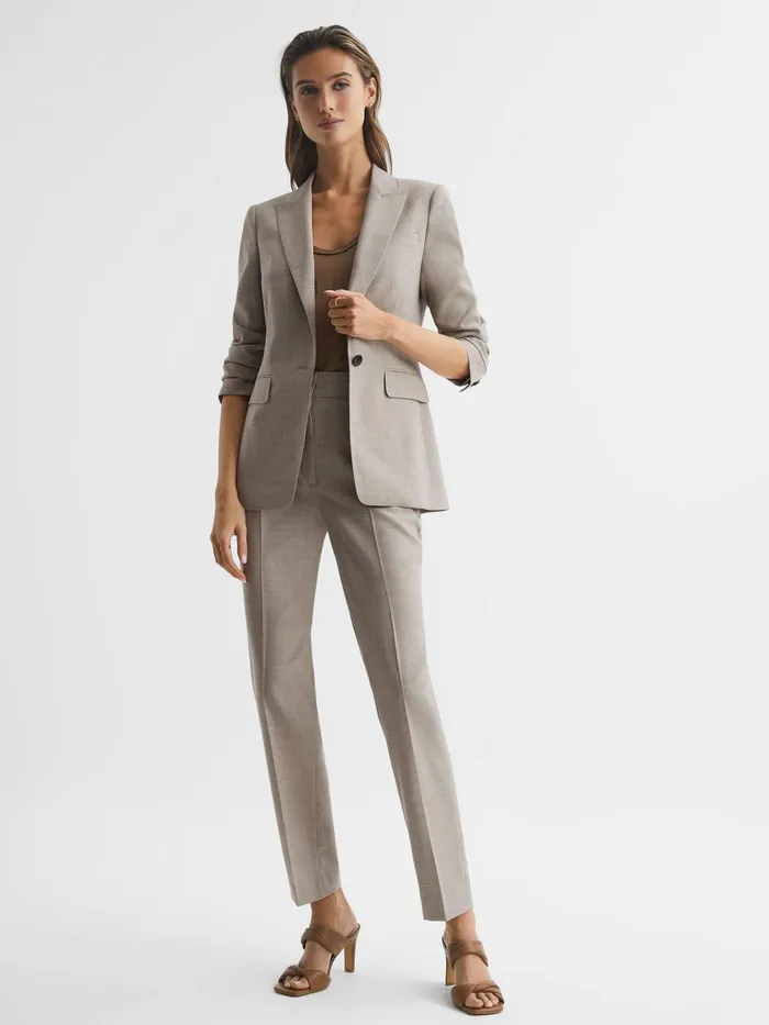 Reiss Trousers Emily Straight Leg Tailored Trousers Oatmeal 8211 Women