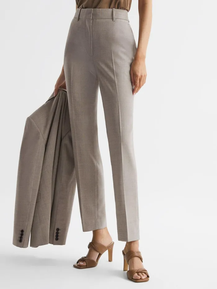 Reiss Trousers Emily Straight Leg Tailored Trousers Oatmeal 8211 Women