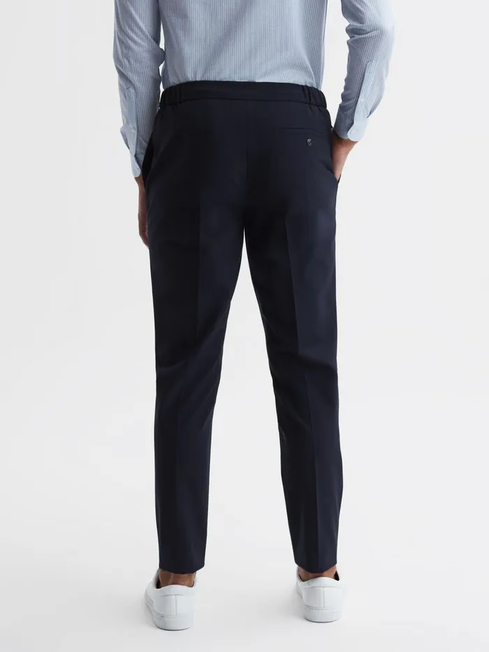 Reiss Trousers Found Drawcord Waist Relaxed Trousers Navy 8211 Men