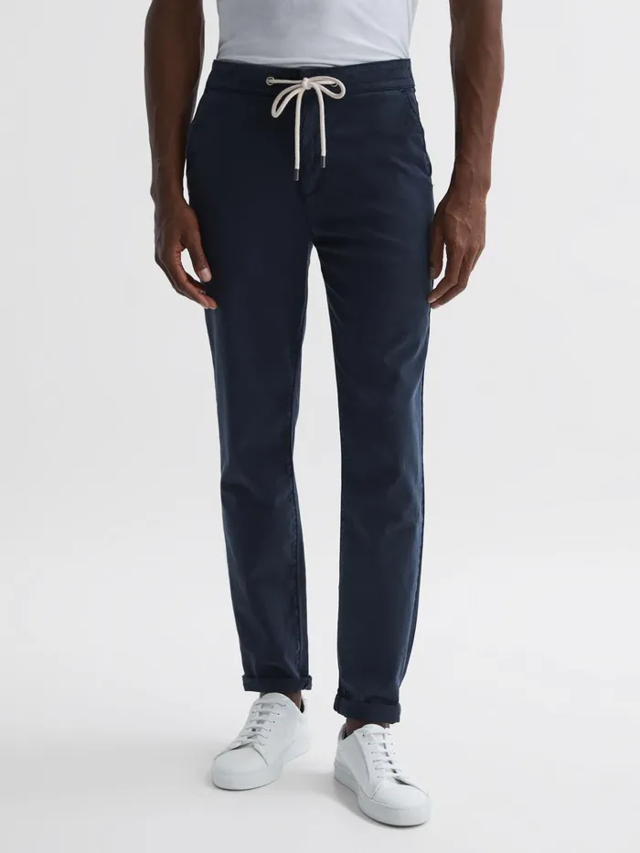 Reiss Trousers Fraser Paige Drawstring Joggers Vintage Deep Anchor 8211 Men