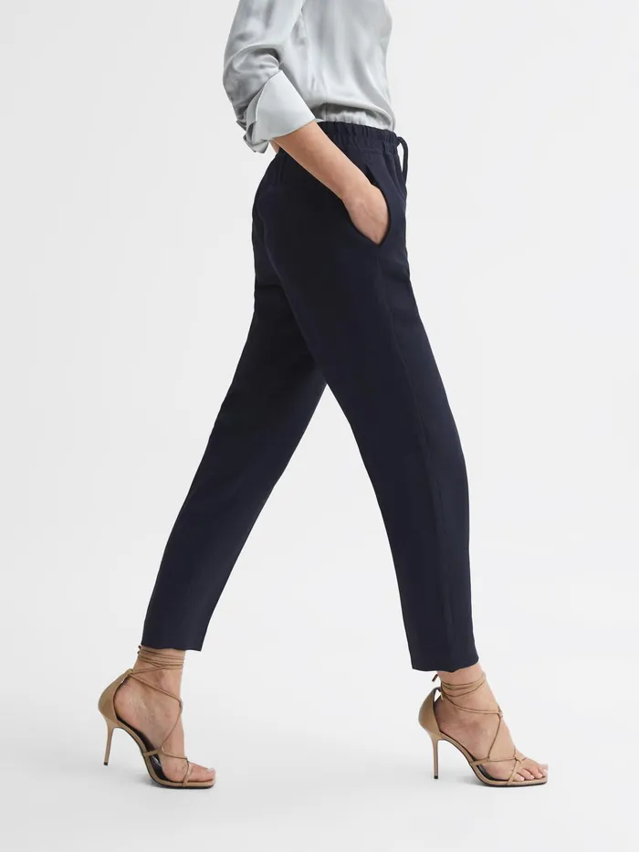 Reiss Trousers Hailey PullOn Tapered Trousers Black 8211 Women