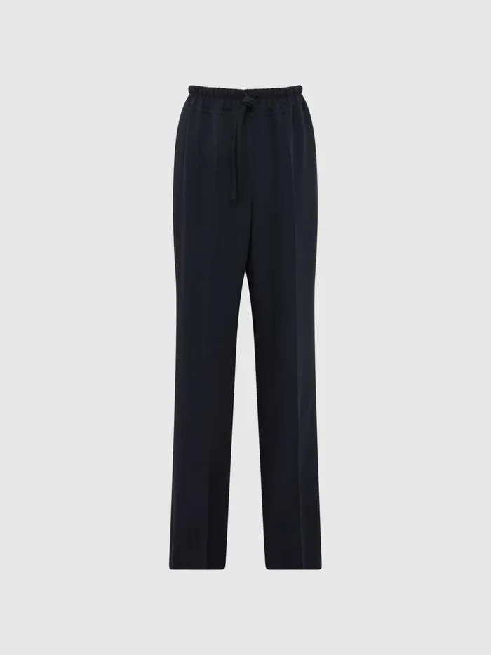 Reiss Trousers Hailey Wide Wide Leg Pull On Trousers Navy 8211 Women