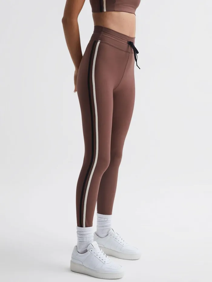 Reiss Trousers Hustle The Upside High Rise Drawstring Leggings Brown 8211 Women