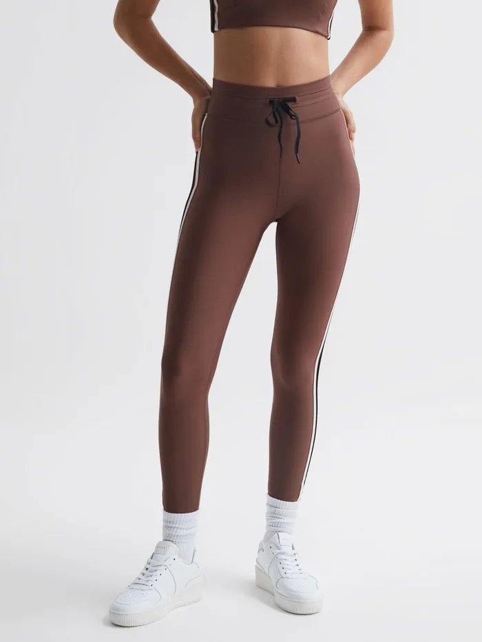 Reiss Trousers Hustle The Upside High Rise Drawstring Leggings Brown 8211 Women