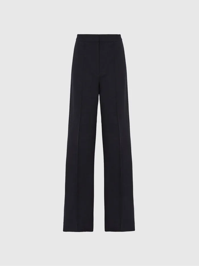 Reiss Trousers Iria Wool Blend Wide Leg Trousers Navy 8211 Women