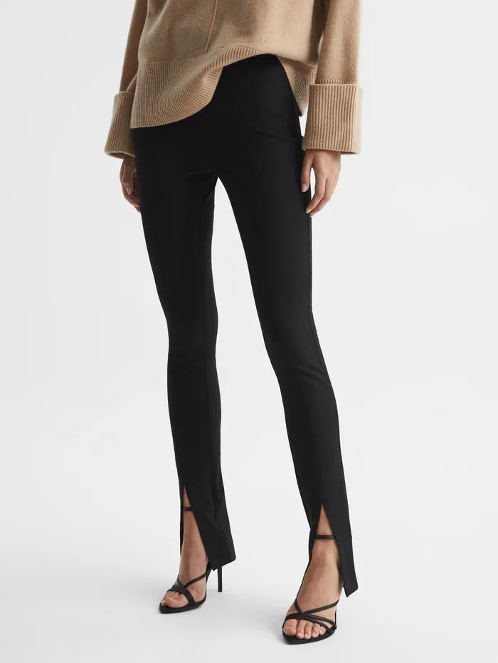 Reiss Trousers Jayne Split Front Skinny Trousers Black 8211 Women