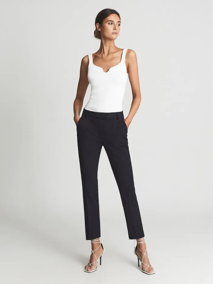 Reiss Trousers Joanne Slim Fit Tailored Trousers Navy 8211 Women