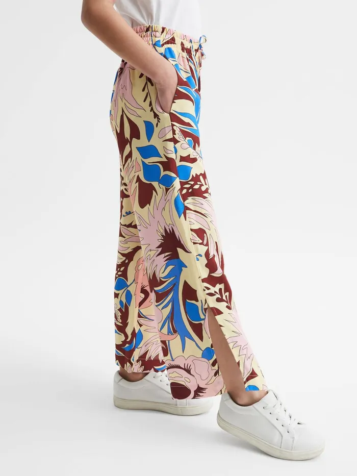 Reiss Trousers Liv Floral Printed Straight Leg Trousers Lilac 8211 Children