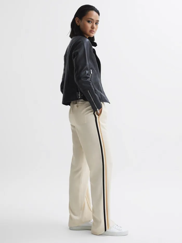 Reiss Trousers Odell Wide Leg Pull On Trousers Cream 8211 Women