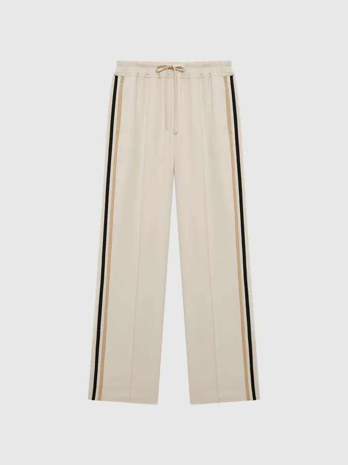 Reiss Trousers Odell Wide Leg Pull On Trousers Cream 8211 Women