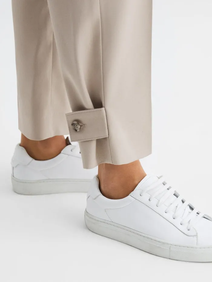 Reiss Trousers River High Rise Cropped Tapered Trousers Stone 8211 Women