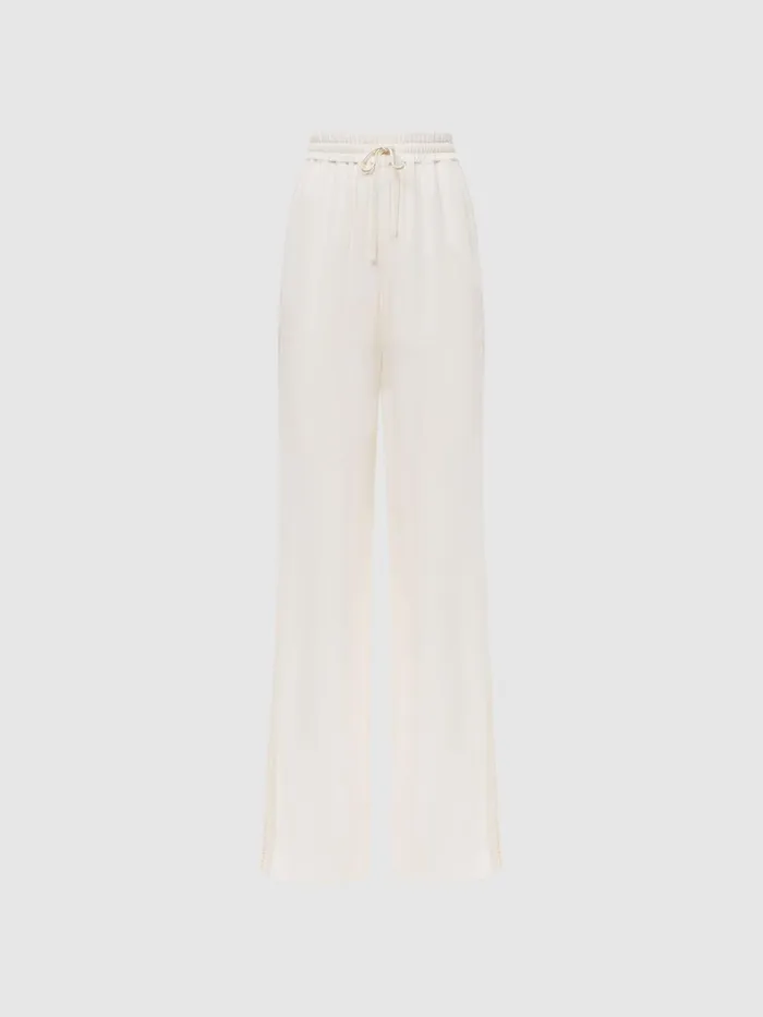 Reiss Trousers Rowan Wide Leg Lace Trousers Cream 8211 Women