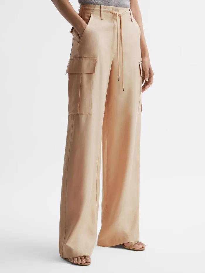 Reiss Trousers Sian Wide Leg Combat Trousers Neutral 8211 Women
