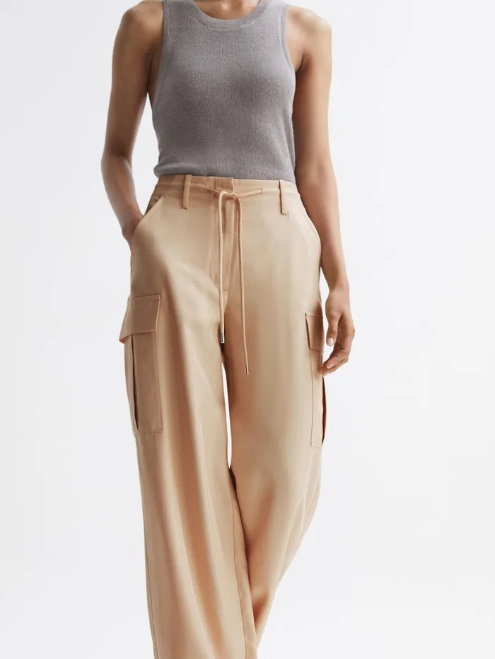 Reiss Trousers Sian Wide Leg Combat Trousers Neutral 8211 Women