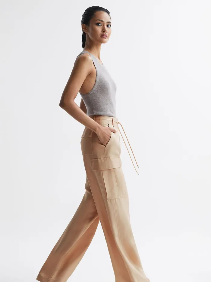 Reiss Trousers Sian Wide Leg Combat Trousers Neutral 8211 Women