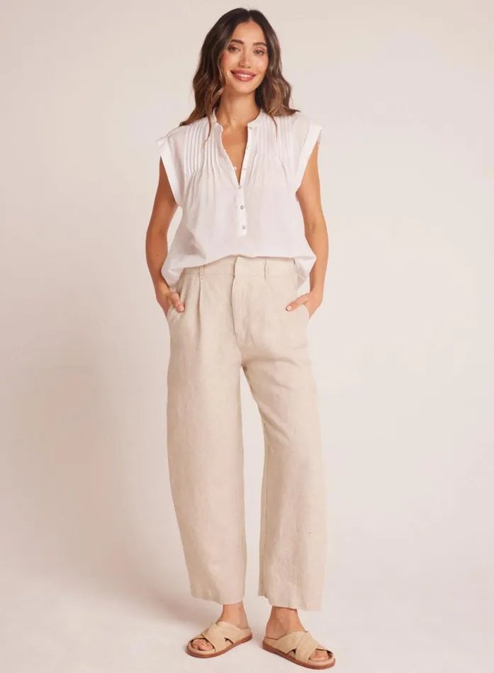 Relaxed Pleat Front Trouser 8211 Linen Sand Women Bella Dahl Pants