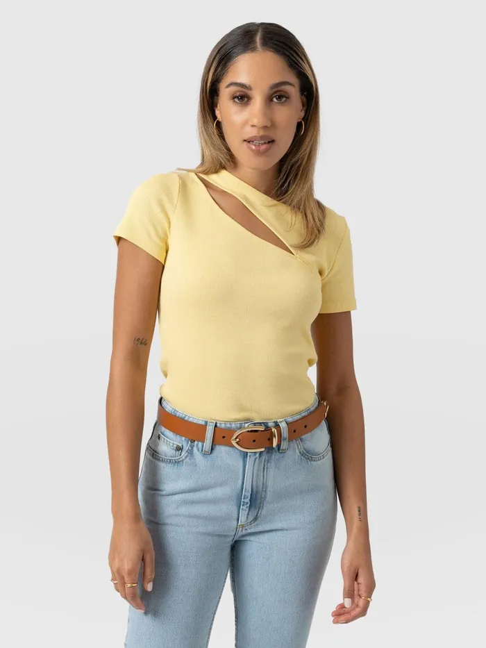 Reveal Tee 8211 Yellow Yellow Women Saint And Sofia TShirts and Tanks