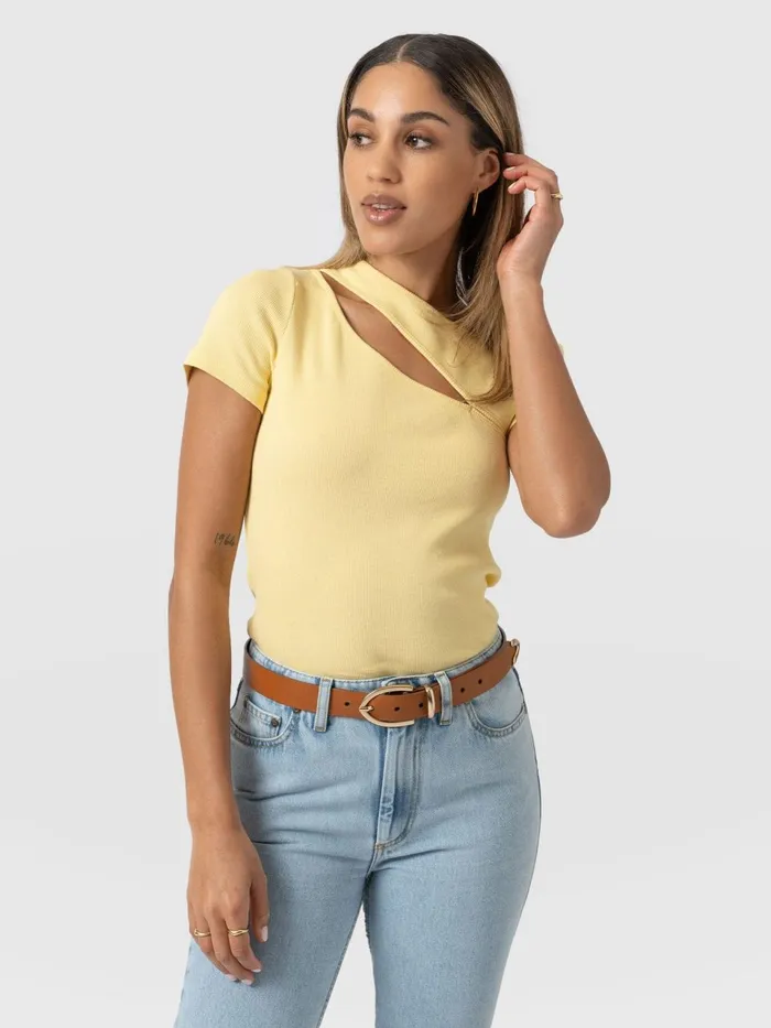 Reveal Tee 8211 Yellow Yellow Women Saint And Sofia TShirts and Tanks