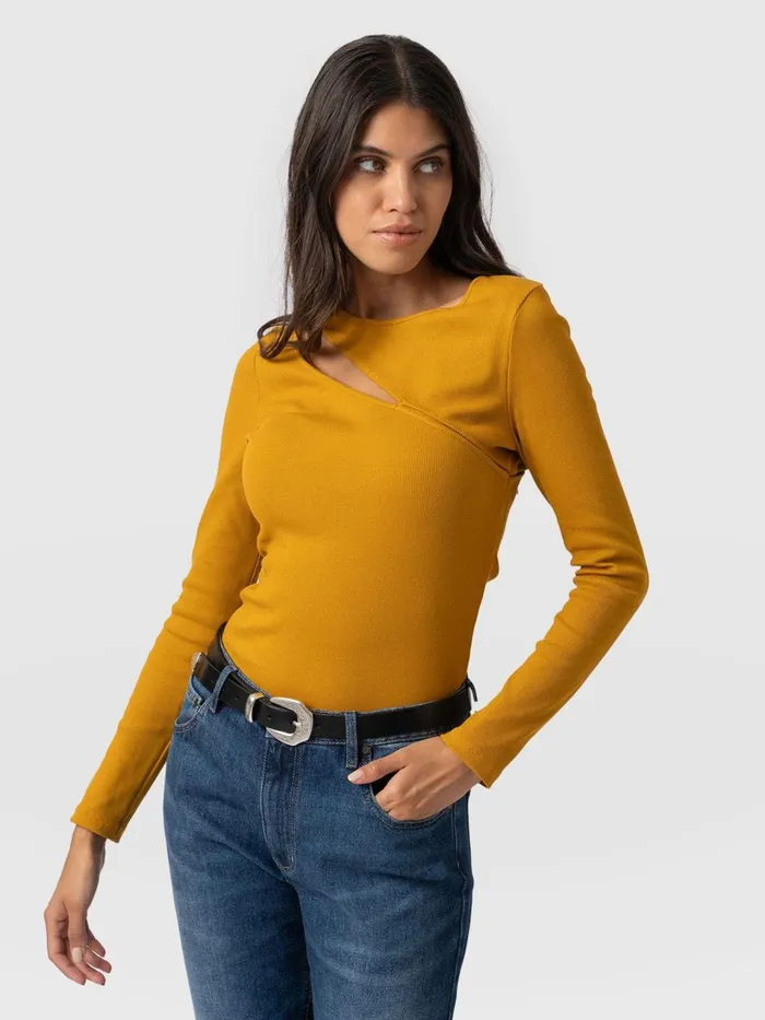 Reveal Tee Long Sleeve 8211 Ochre Ochre Women Saint And Sofia TShirts and Tanks
