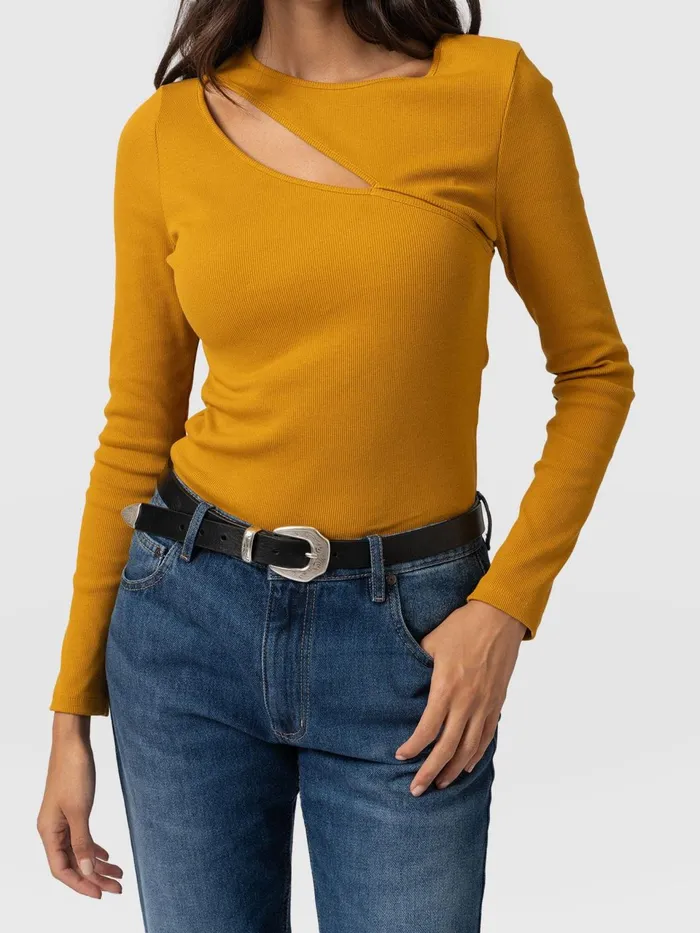 Reveal Tee Long Sleeve 8211 Ochre Ochre Women Saint And Sofia TShirts and Tanks