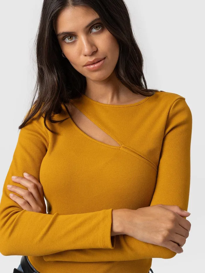Reveal Tee Long Sleeve 8211 Ochre Ochre Women Saint And Sofia TShirts and Tanks